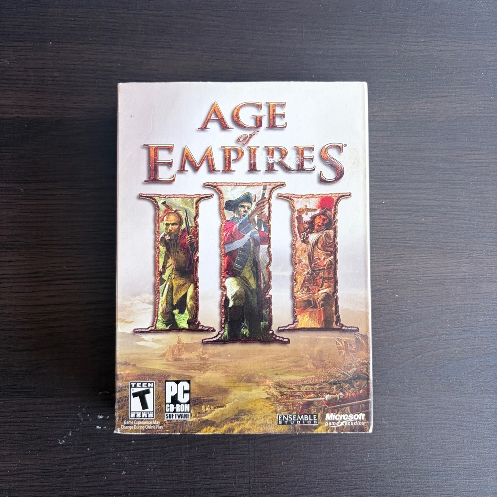 Age of Empires III 3 PC CD-ROM 2005 Big Box Microsoft Ensemble Studios RTS Game